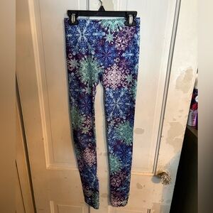 No Boundaries Snowflake Leggings - Blue and Purple